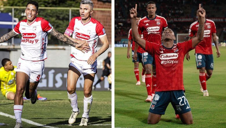 Santa Fe ante Medellín en juego de ida de la final del fútbol colombiano en Bogotá