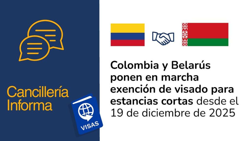 Entra en vigor acuerdo de exención de visado entre Colombia y Belarús Colombia y Belarus ed