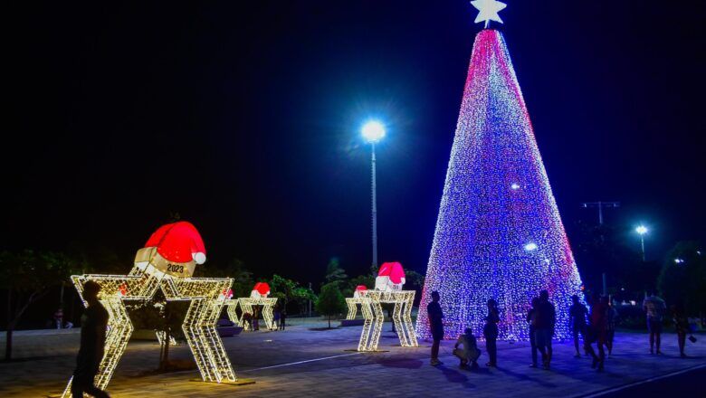 Alumbrado navideño en el Gran Malecón de Barranquilla