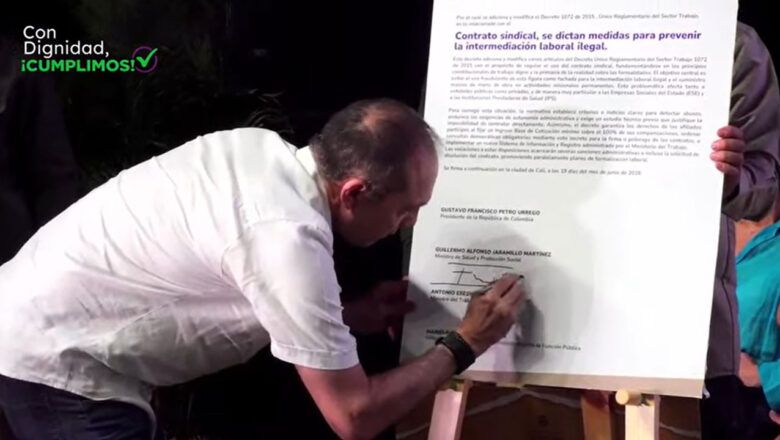 Expiden decreto para frenar el uso irregular de contratos sindicales y fortalecer la formalización laboral